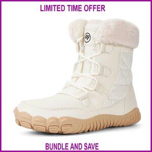 Women's Waterproof Winter Snow Boots Zero Drop Wide Toe Box Fur Lined